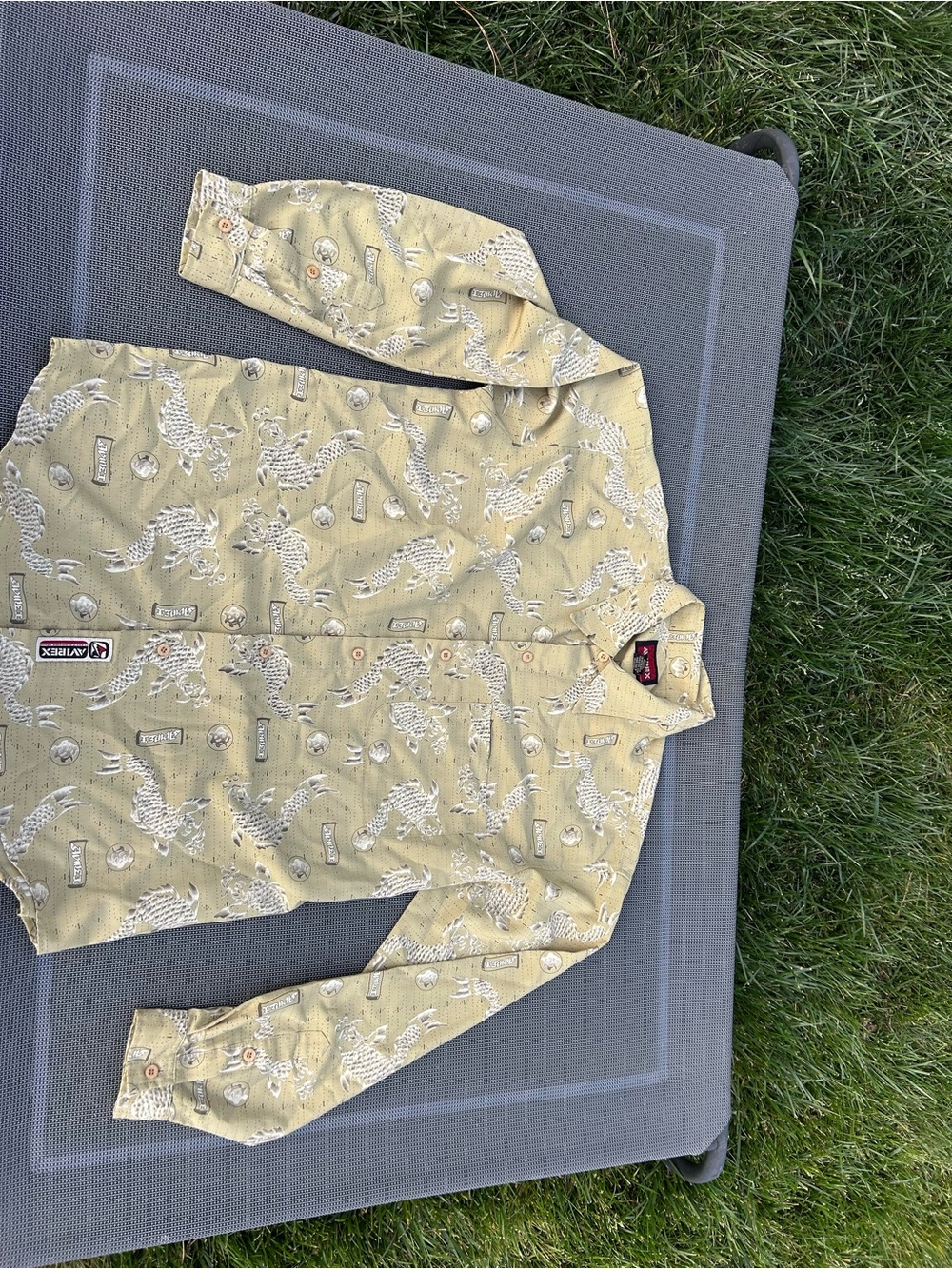 Avirex koi button up size large whimsy Japanese fall winter beach